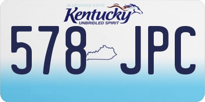 KY license plate 578JPC