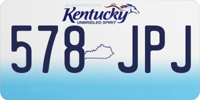 KY license plate 578JPJ