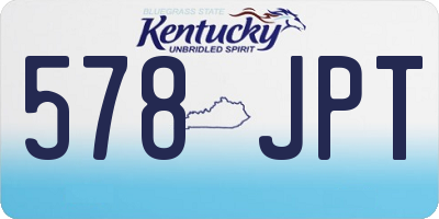 KY license plate 578JPT