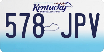 KY license plate 578JPV