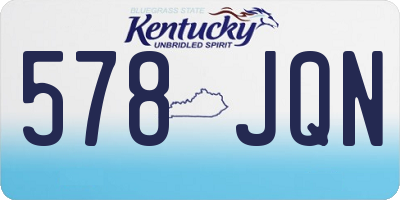 KY license plate 578JQN