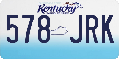 KY license plate 578JRK
