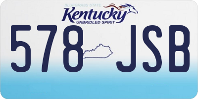 KY license plate 578JSB