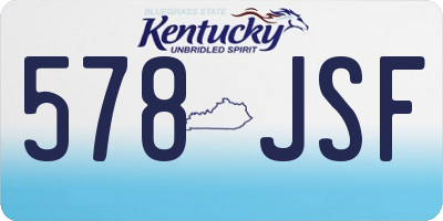 KY license plate 578JSF