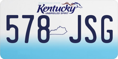 KY license plate 578JSG