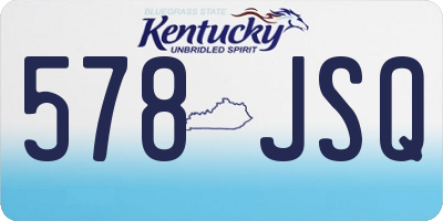 KY license plate 578JSQ