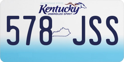 KY license plate 578JSS