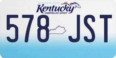KY license plate 578JST