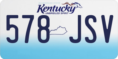 KY license plate 578JSV