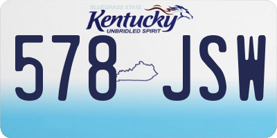 KY license plate 578JSW