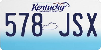 KY license plate 578JSX