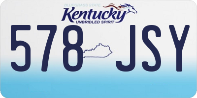 KY license plate 578JSY