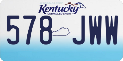 KY license plate 578JWW