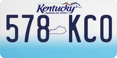 KY license plate 578KCO