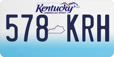KY license plate 578KRH