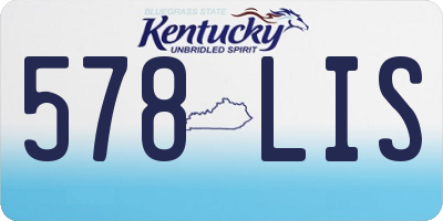 KY license plate 578LIS