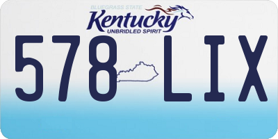 KY license plate 578LIX