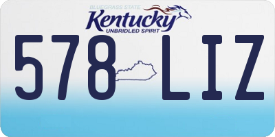 KY license plate 578LIZ