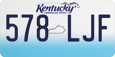 KY license plate 578LJF