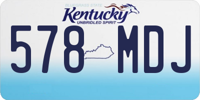 KY license plate 578MDJ