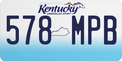 KY license plate 578MPB