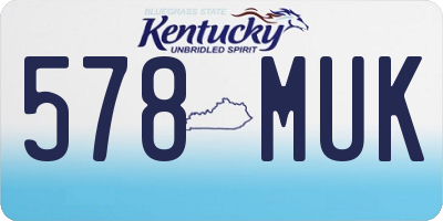 KY license plate 578MUK