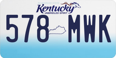 KY license plate 578MWK