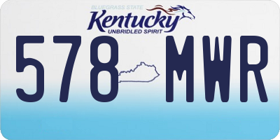 KY license plate 578MWR