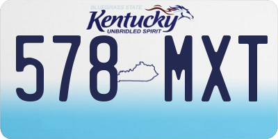 KY license plate 578MXT