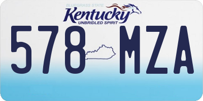 KY license plate 578MZA