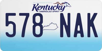 KY license plate 578NAK