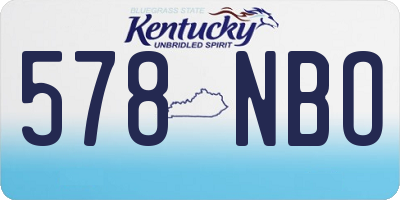 KY license plate 578NBO