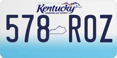 KY license plate 578ROZ