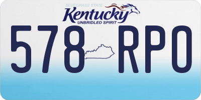 KY license plate 578RPO