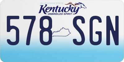 KY license plate 578SGN
