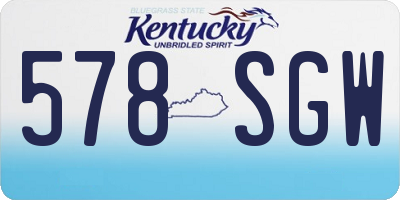 KY license plate 578SGW