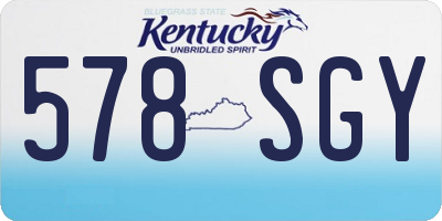 KY license plate 578SGY