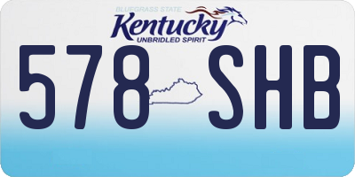 KY license plate 578SHB