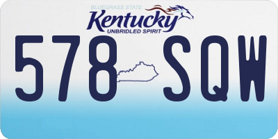 KY license plate 578SQW