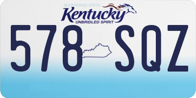 KY license plate 578SQZ