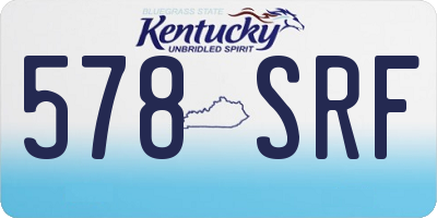 KY license plate 578SRF