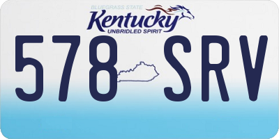 KY license plate 578SRV
