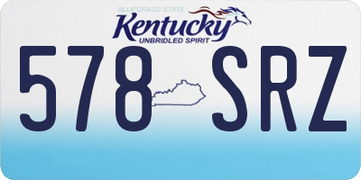 KY license plate 578SRZ