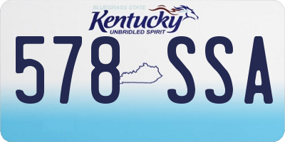 KY license plate 578SSA