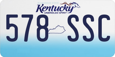 KY license plate 578SSC