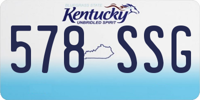 KY license plate 578SSG