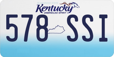 KY license plate 578SSI
