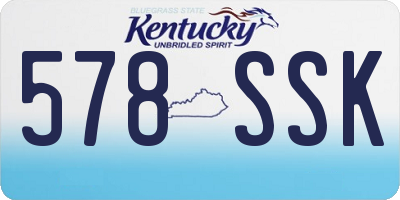 KY license plate 578SSK