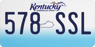 KY license plate 578SSL