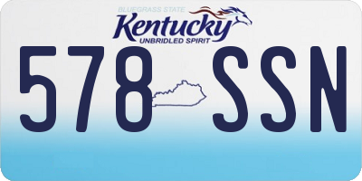 KY license plate 578SSN